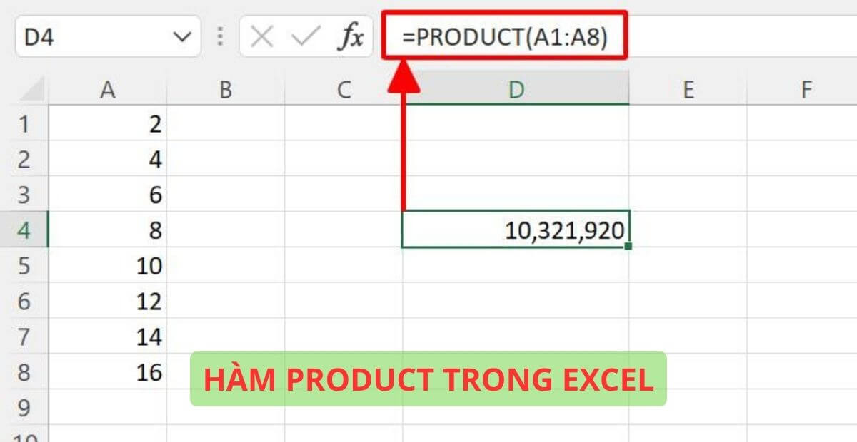 Lưu ý khi sử dụng hàm PRODUCT trong Excel
