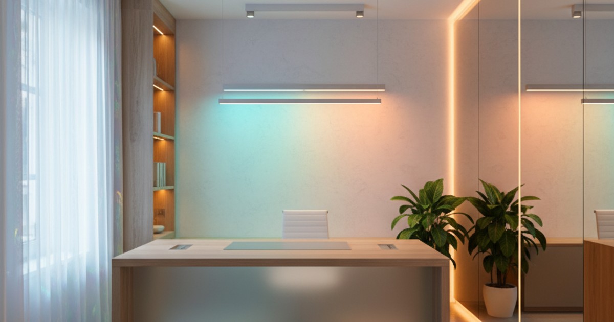 Ánh sáng và màu sắc mở rộng không gian trong thiết kế văn phòng 10m2