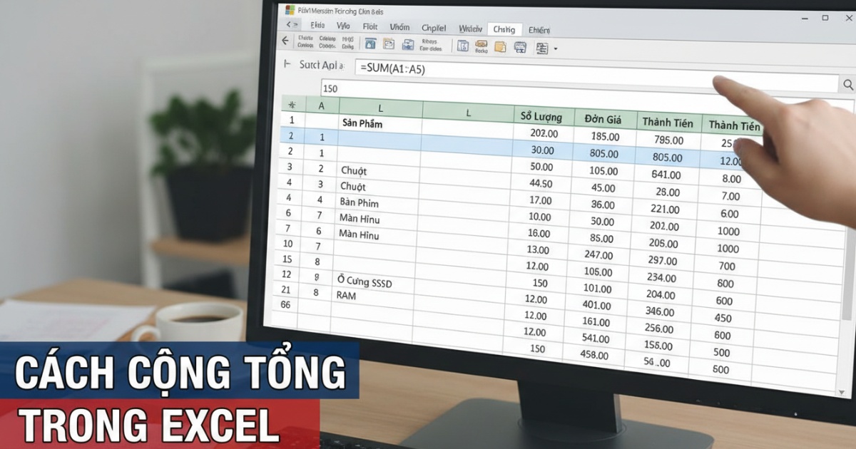 cách cộng tổng trong excel