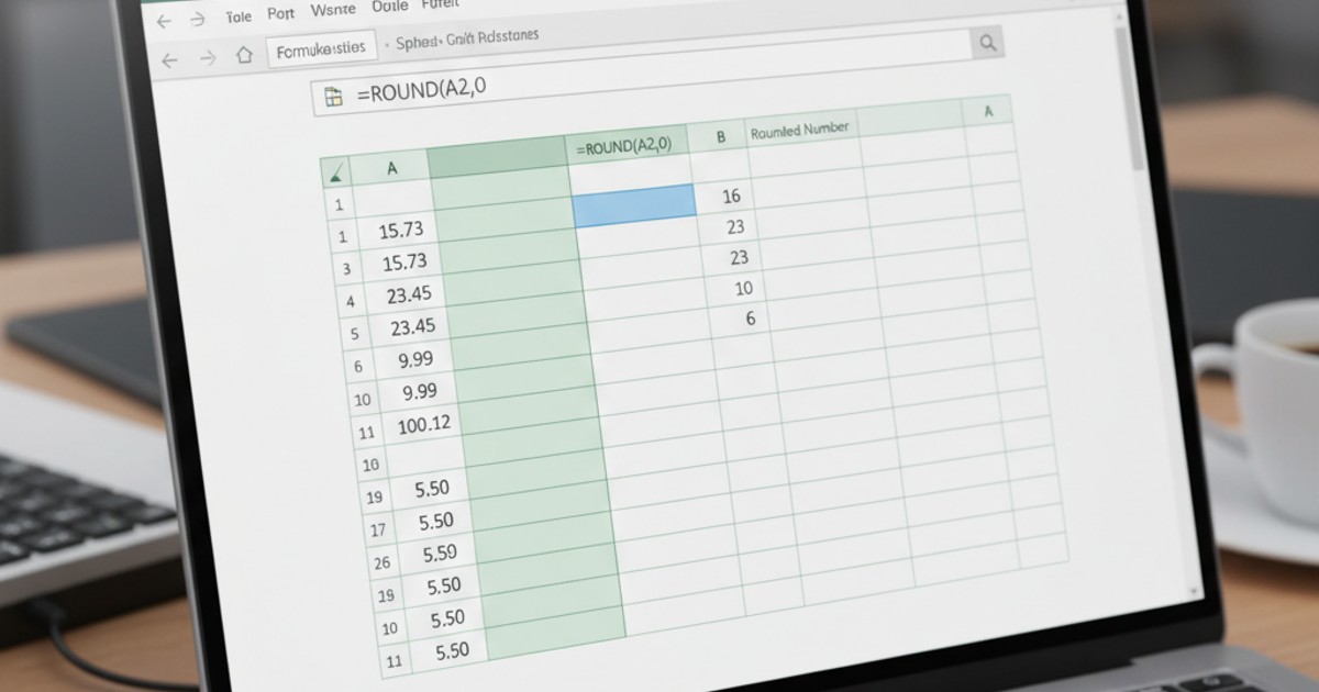 Sử dụng hàm ROUND để làm tròn số trong excel theo quy tắc thông thường