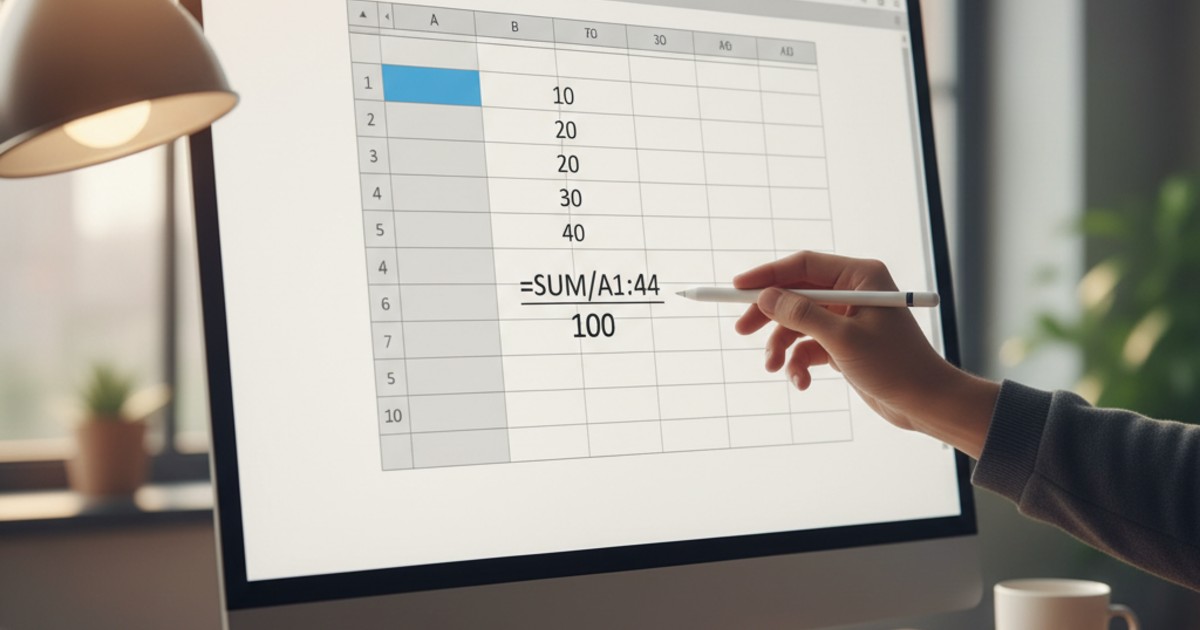 Sử dụng hàm SUM để cộng các giá trị cơ bản