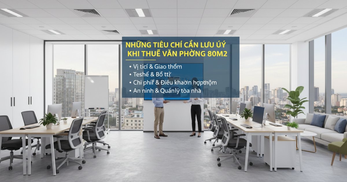 Những tiêu chí cần lưu ý khi tìm nơi cho thuê văn phòng 80m2