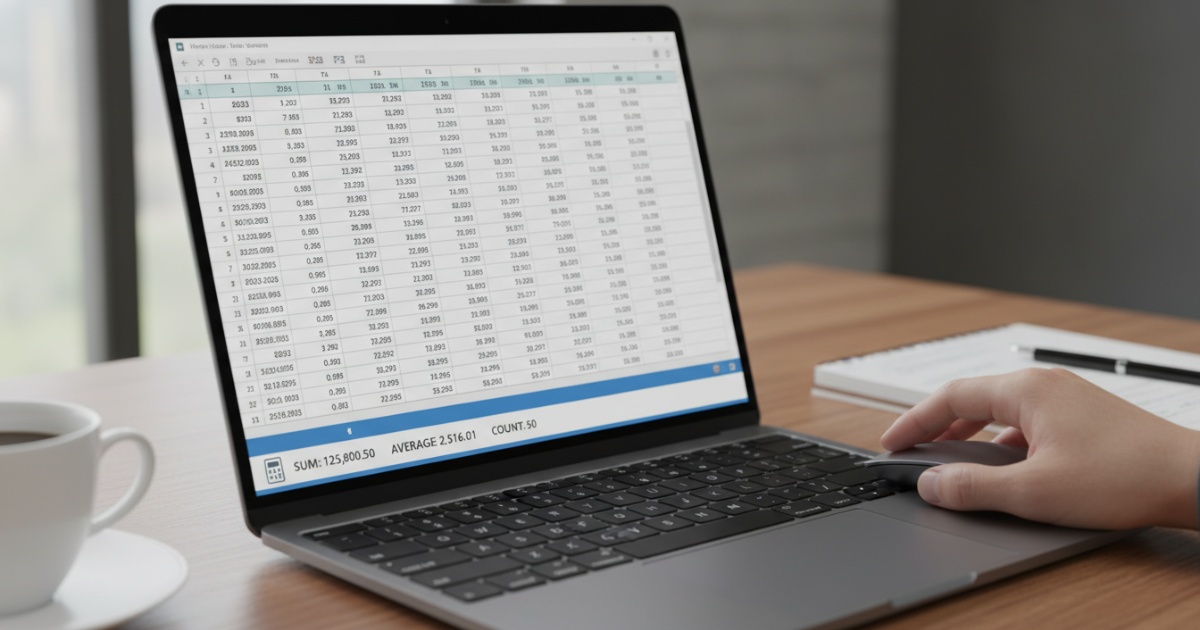 Sử dụng tính năng Status Bar để xem nhanh tổng