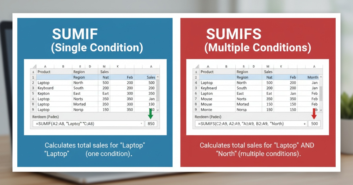 Sự khác biệt giữa hàm SUMIF và hàm SUMIFS