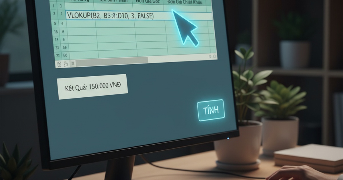Các bước thực hiện cách tính đơn giá trong excel bằng hàm vlookup