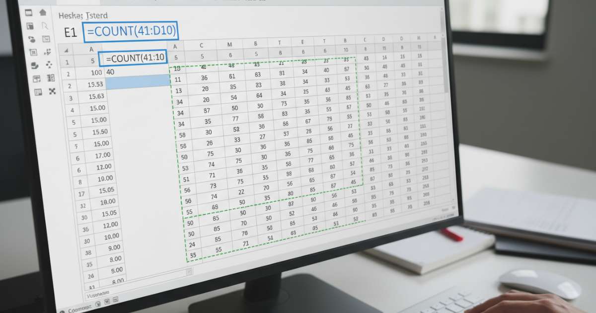 Cách sử dụng hàm count để đếm số trong bảng tính