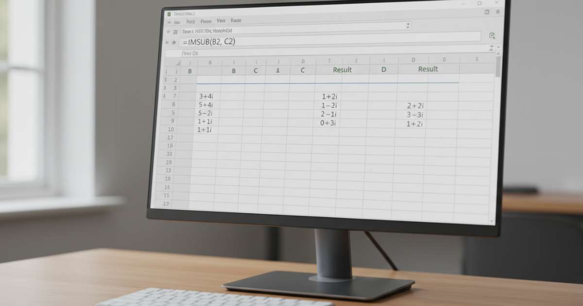 Cách sử dụng hàm imsub để thực hiện phép trừ