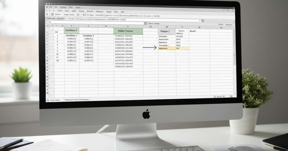 Cách thực hiện vlookup 3 điều kiện bằng phương pháp tạo cột phụ