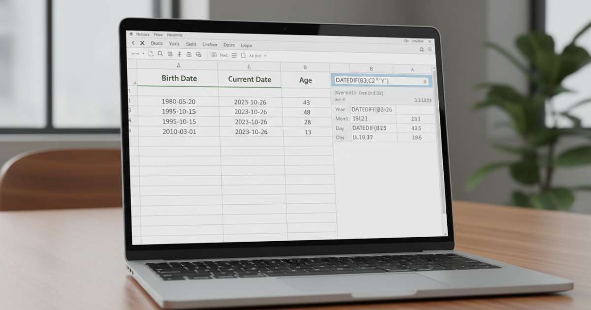 Cách trừ ngày tháng năm để tính tuổi trong excel