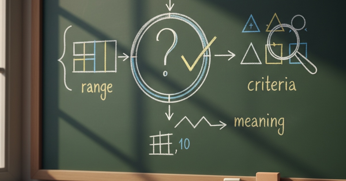 Cú pháp cơ bản và ý nghĩa các thành phần trong hàm countif