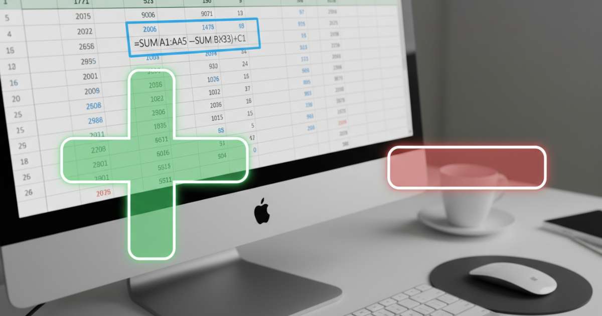 hàm cộng trừ trong excel