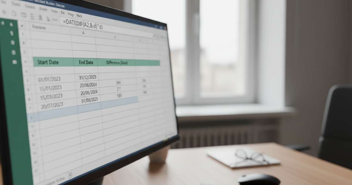 Sử dụng hàm datedif để trừ ngày tháng trong excel hiệu quả